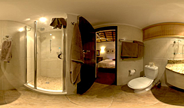 360° Panorama Fotografie Badezimmer Hotel