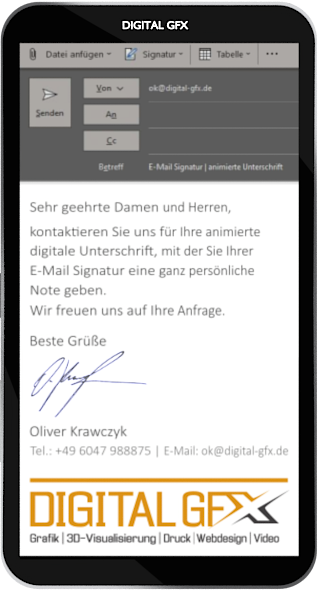 Erstellung animierter digitaler Unterschriften E-Mail Signaturen