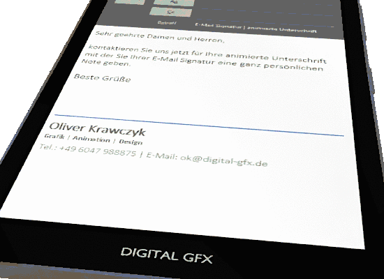 Professionelle Erstellung animierter digitaler Unterschriften E-Mail Signaturen